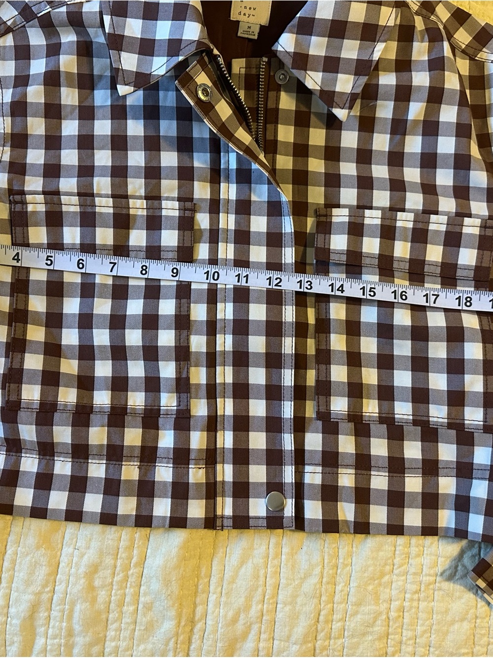 A new Day brown Checkered Jacket in Brown and Cream Medium - Picture 7 of 10